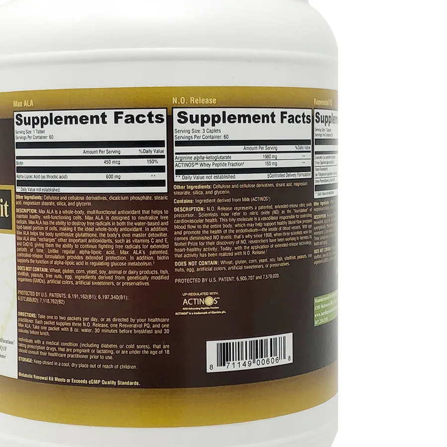 Metabolic Renewal Kit, label